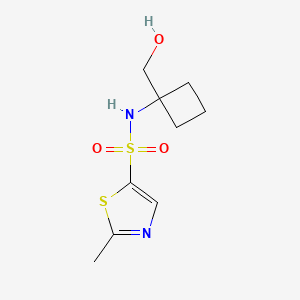 molecular formula C9H14N2O3S2 B6631736 N-[1-(hydroxymethyl)cyclobutyl]-2-methyl-1,3-thiazole-5-sulfonamide 
