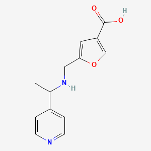 molecular formula C13H14N2O3 B6631751 5-[(1-Pyridin-4-ylethylamino)methyl]furan-3-carboxylic acid 