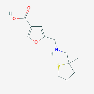 molecular formula C12H17NO3S B6631755 5-[[(2-Methylthiolan-2-yl)methylamino]methyl]furan-3-carboxylic acid 
