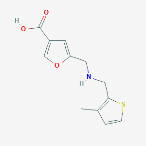 molecular formula C12H13NO3S B6631764 5-[[(3-Methylthiophen-2-yl)methylamino]methyl]furan-3-carboxylic acid 