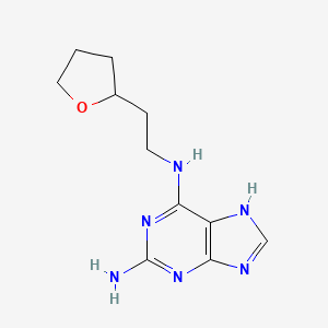molecular formula C11H16N6O B6631775 6-N-[2-(oxolan-2-yl)ethyl]-7H-purine-2,6-diamine 