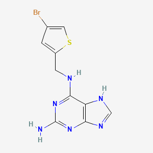 molecular formula C10H9BrN6S B6631789 6-N-[(4-bromothiophen-2-yl)methyl]-7H-purine-2,6-diamine 