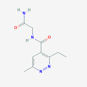 molecular formula C10H14N4O2 B6631791 N-(2-amino-2-oxoethyl)-3-ethyl-6-methylpyridazine-4-carboxamide 