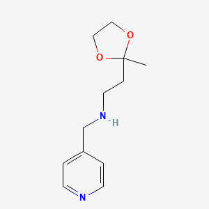 molecular formula C12H18N2O2 B6631793 2-(2-methyl-1,3-dioxolan-2-yl)-N-(pyridin-4-ylmethyl)ethanamine 