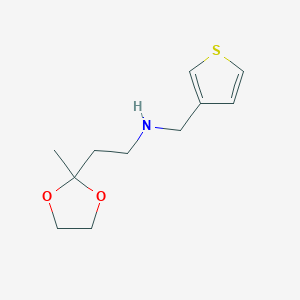 molecular formula C11H17NO2S B6631796 2-(2-methyl-1,3-dioxolan-2-yl)-N-(thiophen-3-ylmethyl)ethanamine 