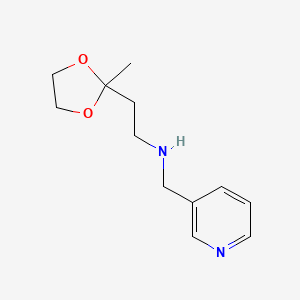 molecular formula C12H18N2O2 B6631817 2-(2-methyl-1,3-dioxolan-2-yl)-N-(pyridin-3-ylmethyl)ethanamine 