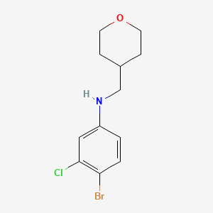 molecular formula C12H15BrClNO B6631833 4-bromo-3-chloro-N-(oxan-4-ylmethyl)aniline 