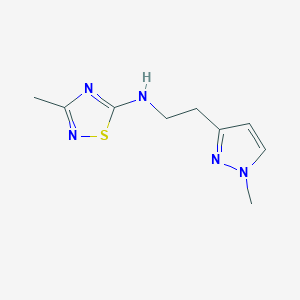 molecular formula C9H13N5S B6631838 3-methyl-N-[2-(1-methylpyrazol-3-yl)ethyl]-1,2,4-thiadiazol-5-amine 