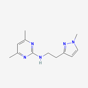 molecular formula C12H17N5 B6631855 4,6-dimethyl-N-[2-(1-methylpyrazol-3-yl)ethyl]pyrimidin-2-amine 