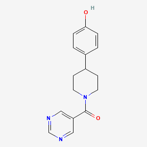 molecular formula C16H17N3O2 B6631867 [4-(4-Hydroxyphenyl)piperidin-1-yl]-pyrimidin-5-ylmethanone 