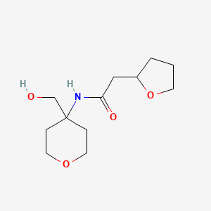 N-[4-(hydroxymethyl)oxan-4-yl]-2-(oxolan-2-yl)acetamide