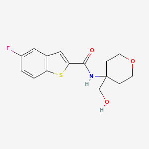 molecular formula C15H16FNO3S B6631910 5-fluoro-N-[4-(hydroxymethyl)oxan-4-yl]-1-benzothiophene-2-carboxamide 