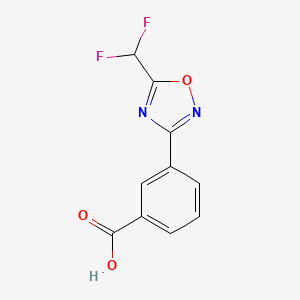 molecular formula C10H6F2N2O3 B6631917 3-[5-(Difluoromethyl)-1,2,4-oxadiazol-3-yl]benzoic acid 