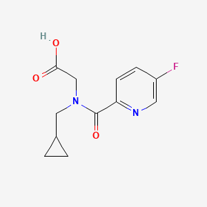 molecular formula C12H13FN2O3 B6631941 2-[Cyclopropylmethyl-(5-fluoropyridine-2-carbonyl)amino]acetic acid 