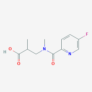 molecular formula C11H13FN2O3 B6631946 3-[(5-Fluoropyridine-2-carbonyl)-methylamino]-2-methylpropanoic acid 