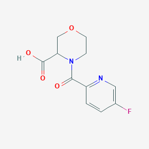 molecular formula C11H11FN2O4 B6631957 4-(5-Fluoropyridine-2-carbonyl)morpholine-3-carboxylic acid 