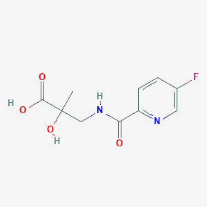 molecular formula C10H11FN2O4 B6631962 3-[(5-Fluoropyridine-2-carbonyl)amino]-2-hydroxy-2-methylpropanoic acid 