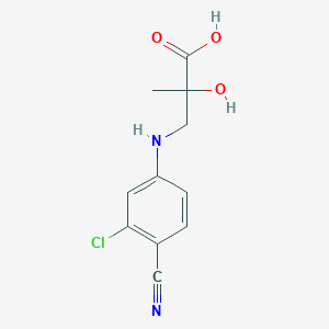 molecular formula C11H11ClN2O3 B6631972 3-(3-Chloro-4-cyanoanilino)-2-hydroxy-2-methylpropanoic acid 