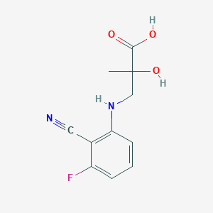 molecular formula C11H11FN2O3 B6631979 3-(2-Cyano-3-fluoroanilino)-2-hydroxy-2-methylpropanoic acid 