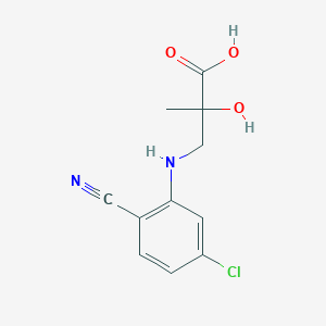 molecular formula C11H11ClN2O3 B6631983 3-(5-Chloro-2-cyanoanilino)-2-hydroxy-2-methylpropanoic acid 