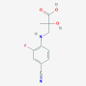 molecular formula C11H11FN2O3 B6631990 3-(4-Cyano-2-fluoroanilino)-2-hydroxy-2-methylpropanoic acid 