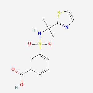 molecular formula C13H14N2O4S2 B6632017 3-[2-(1,3-Thiazol-2-yl)propan-2-ylsulfamoyl]benzoic acid 
