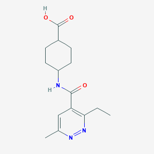 molecular formula C15H21N3O3 B6632037 4-[(3-Ethyl-6-methylpyridazine-4-carbonyl)amino]cyclohexane-1-carboxylic acid 