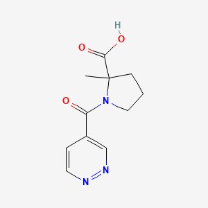 molecular formula C11H13N3O3 B6632040 2-Methyl-1-(pyridazine-4-carbonyl)pyrrolidine-2-carboxylic acid 