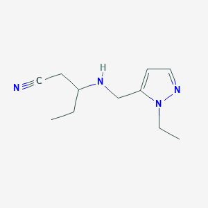 molecular formula C11H18N4 B6632056 3-[(2-Ethylpyrazol-3-yl)methylamino]pentanenitrile 