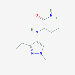 molecular formula C10H18N4O B6632085 2-[(3-Ethyl-1-methylpyrazol-4-yl)amino]butanamide 