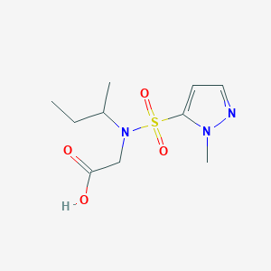 molecular formula C10H17N3O4S B6632098 2-[Butan-2-yl-(2-methylpyrazol-3-yl)sulfonylamino]acetic acid 