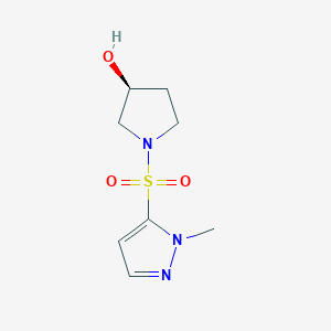 molecular formula C8H13N3O3S B6632106 (3S)-1-(2-methylpyrazol-3-yl)sulfonylpyrrolidin-3-ol 