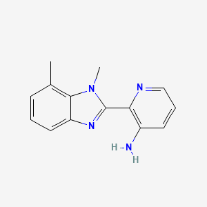 molecular formula C14H14N4 B6632128 2-(1,7-Dimethylbenzimidazol-2-yl)pyridin-3-amine 