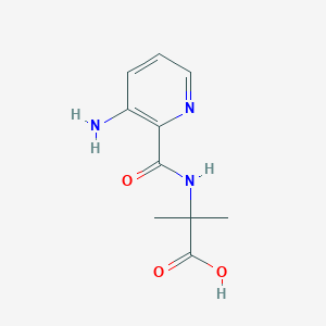 molecular formula C10H13N3O3 B6632139 2-[(3-Aminopyridine-2-carbonyl)amino]-2-methylpropanoic acid 