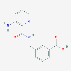 molecular formula C14H13N3O3 B6632141 3-[[(3-Aminopyridine-2-carbonyl)amino]methyl]benzoic acid 