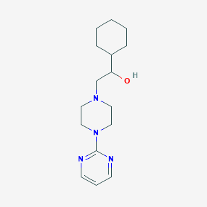 molecular formula C16H26N4O B6632152 1-Cyclohexyl-2-(4-pyrimidin-2-ylpiperazin-1-yl)ethanol 