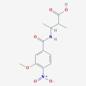 molecular formula C13H16N2O6 B6632168 3-[(3-Methoxy-4-nitrobenzoyl)amino]-2-methylbutanoic acid 