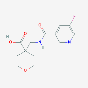 4-[[(5-Fluoropyridine-3-carbonyl)amino]methyl]oxane-4-carboxylic acid