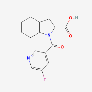 molecular formula C15H17FN2O3 B6632179 1-(5-Fluoropyridine-3-carbonyl)-2,3,3a,4,5,6,7,7a-octahydroindole-2-carboxylic acid 