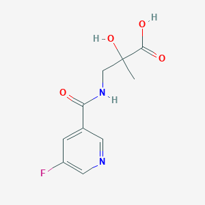 molecular formula C10H11FN2O4 B6632180 3-[(5-Fluoropyridine-3-carbonyl)amino]-2-hydroxy-2-methylpropanoic acid 