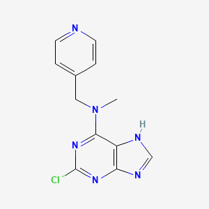molecular formula C12H11ClN6 B6632183 2-chloro-N-methyl-N-(pyridin-4-ylmethyl)-7H-purin-6-amine 