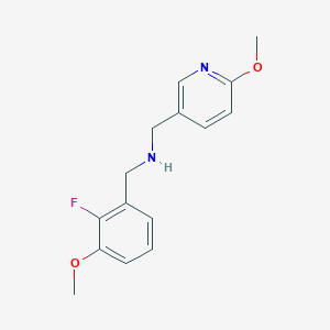 molecular formula C15H17FN2O2 B6632186 N-[(2-fluoro-3-methoxyphenyl)methyl]-1-(6-methoxypyridin-3-yl)methanamine 