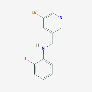 molecular formula C12H10BrIN2 B6632194 N-[(5-bromopyridin-3-yl)methyl]-2-iodoaniline 