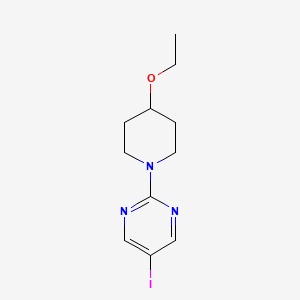 molecular formula C11H16IN3O B6632251 2-(4-Ethoxypiperidin-1-yl)-5-iodopyrimidine 