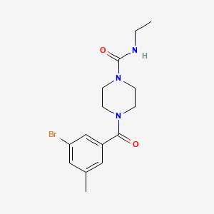 molecular formula C15H20BrN3O2 B6632274 4-(3-bromo-5-methylbenzoyl)-N-ethylpiperazine-1-carboxamide 