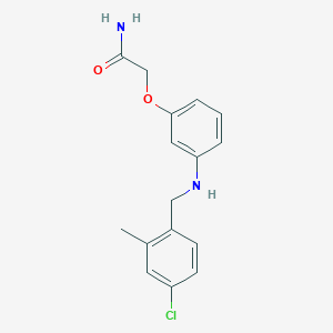 molecular formula C16H17ClN2O2 B6632287 2-[3-[(4-Chloro-2-methylphenyl)methylamino]phenoxy]acetamide 