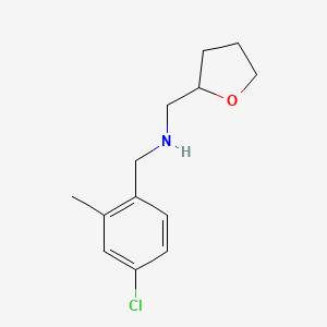 molecular formula C13H18ClNO B6632293 N-[(4-chloro-2-methylphenyl)methyl]-1-(oxolan-2-yl)methanamine 