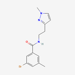 molecular formula C14H16BrN3O B6632298 3-bromo-5-methyl-N-[2-(1-methylpyrazol-3-yl)ethyl]benzamide 