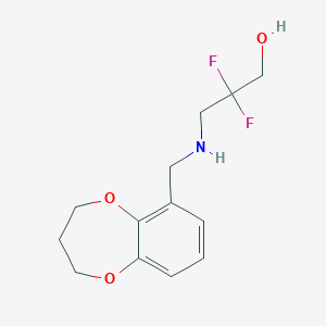molecular formula C13H17F2NO3 B6632325 3-(3,4-dihydro-2H-1,5-benzodioxepin-6-ylmethylamino)-2,2-difluoropropan-1-ol 