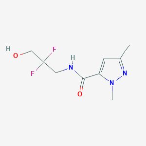 molecular formula C9H13F2N3O2 B6632332 N-(2,2-difluoro-3-hydroxypropyl)-2,5-dimethylpyrazole-3-carboxamide 